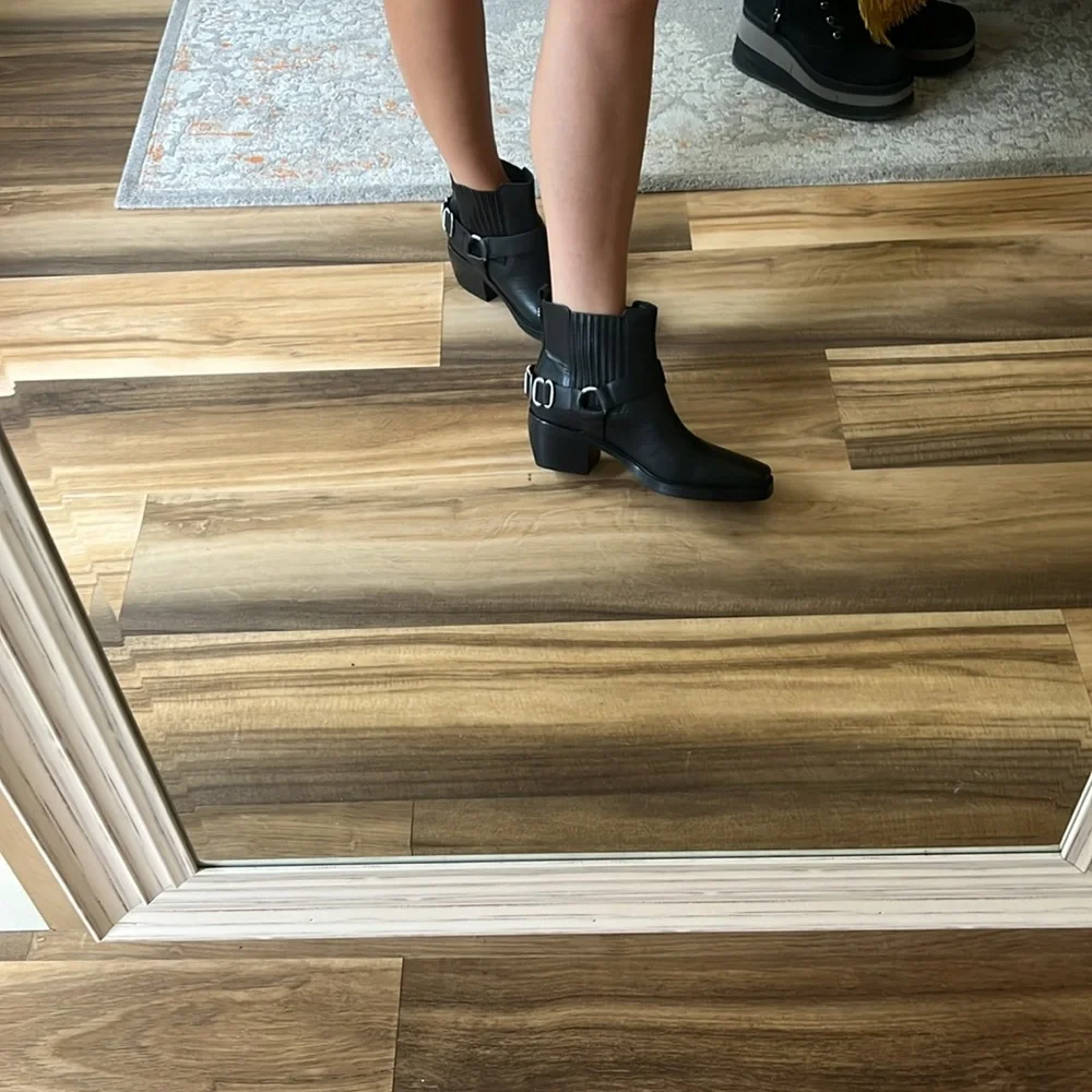 Sam Edelman Bellamie Motorcycle Bootie‎ Black Leather Size 7.5 NWOT